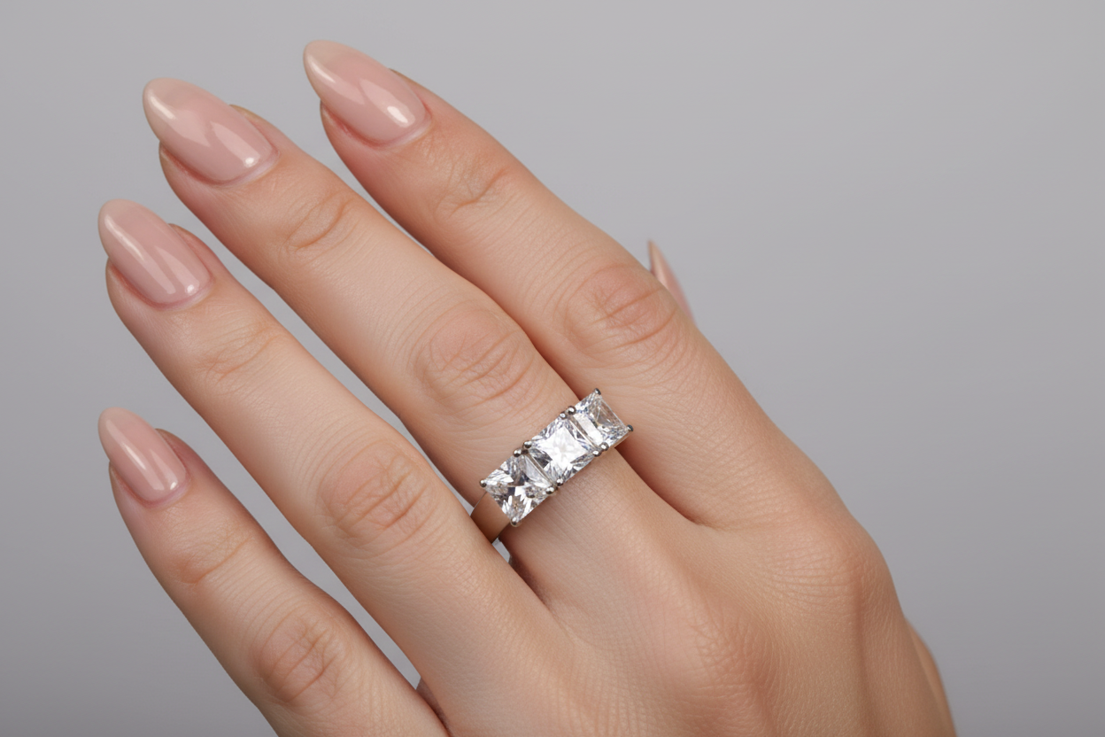 A White Cubic Zirconia Ring