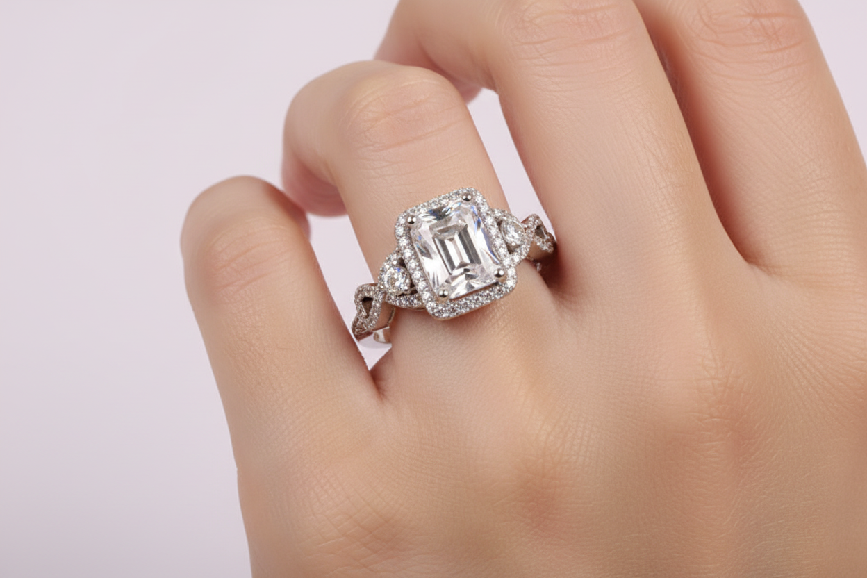 A White Cubic Zirconia Ring