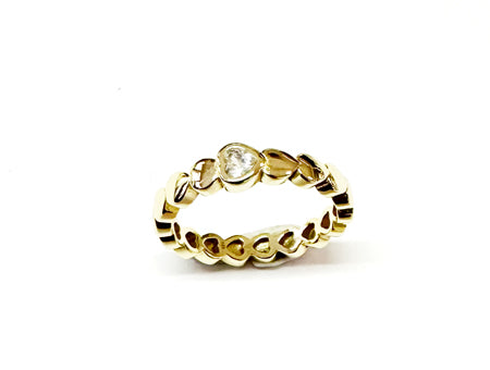 White Cubic Zirconia Silver Heart Design Ring