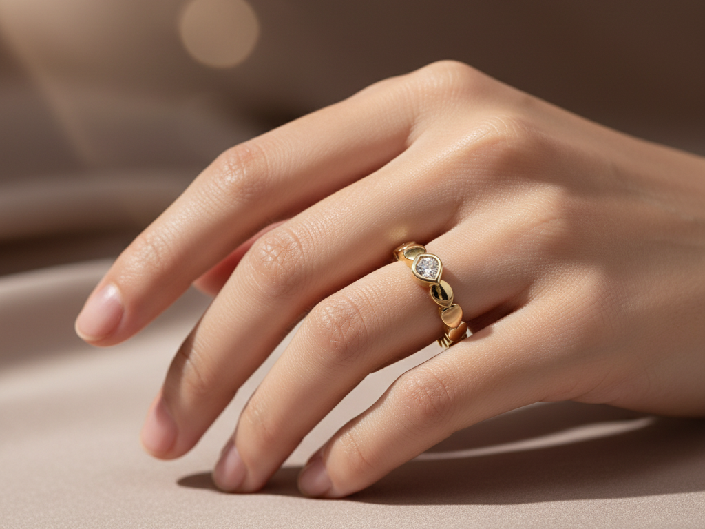 White Cubic Zirconia Silver Heart Design Ring