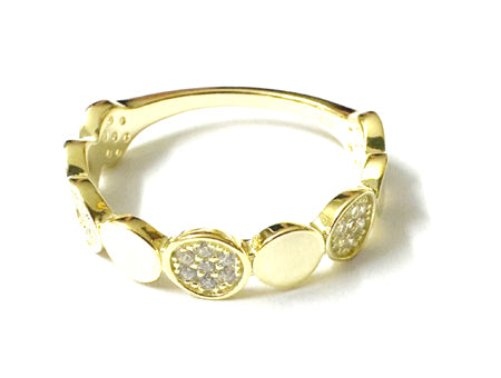 A Yellow Plated Silver Cz Ring