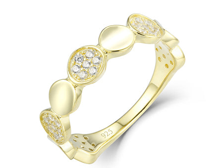 White Cubic Zirconia Gold plated Silver Earring.