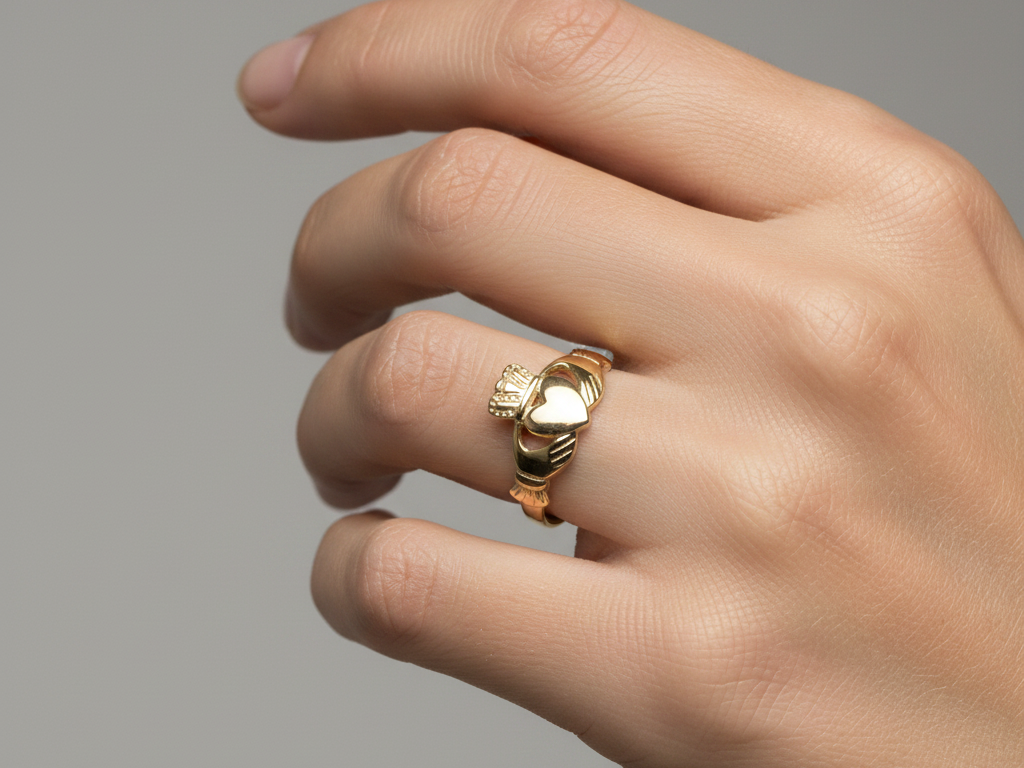 9CT Yellow Gold Claddagh Ring