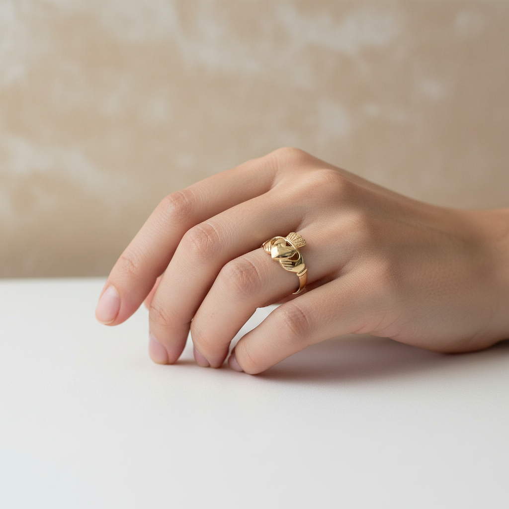 9CT Yellow Gold Ring Medium Weight Gents.