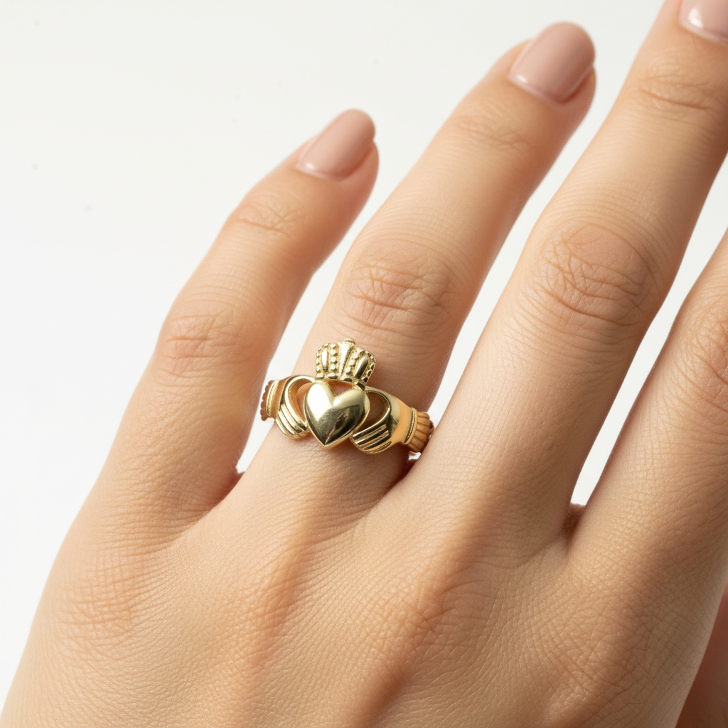 9CT Yellow Gold  Claddagh Ring