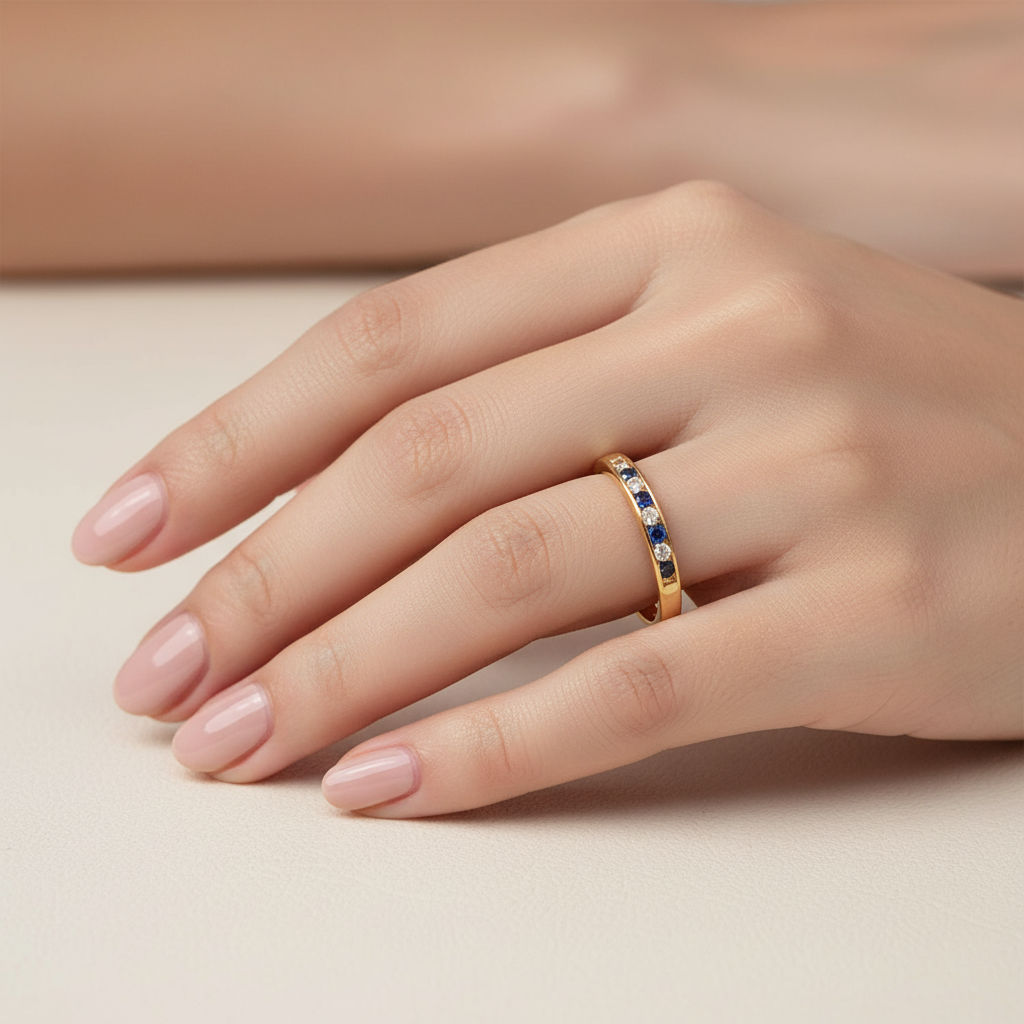 9ct Yellow Gold Cz Ring.