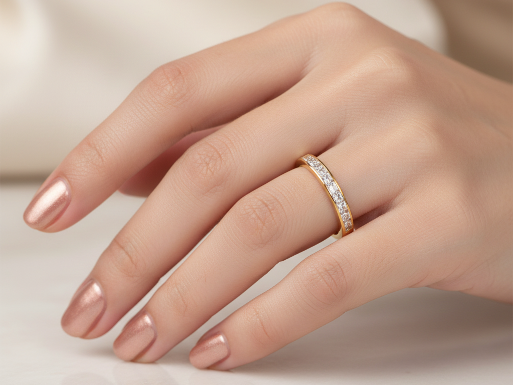 9ct Yellow Gold Cz Ring.