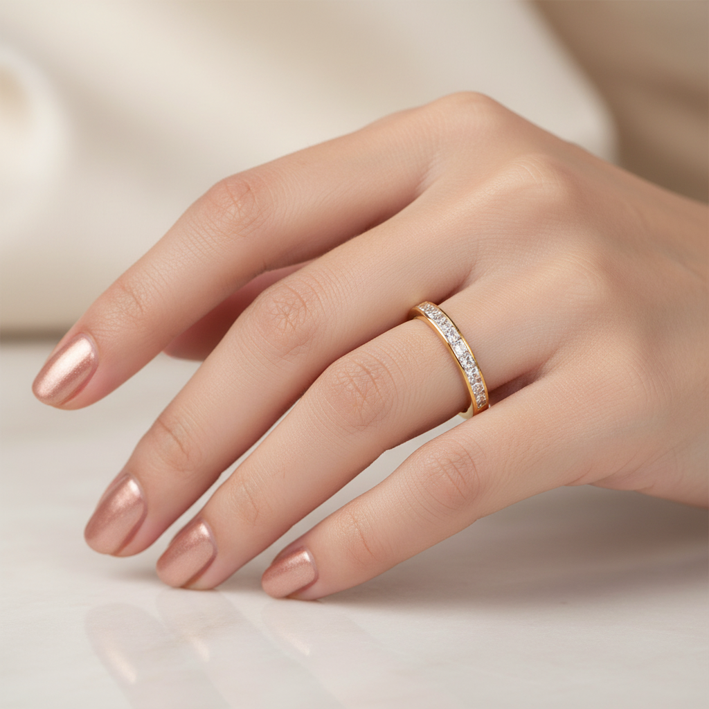 9ct Yellow Gold Cz Ring.