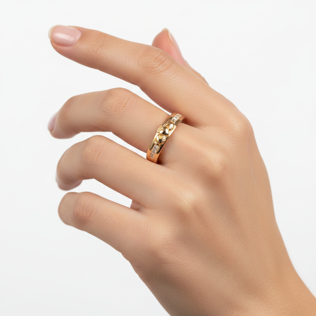 9ct Yellow Gold Cz Ring.