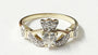9 CT Yellow Gold White Cz Claddagh Ring
