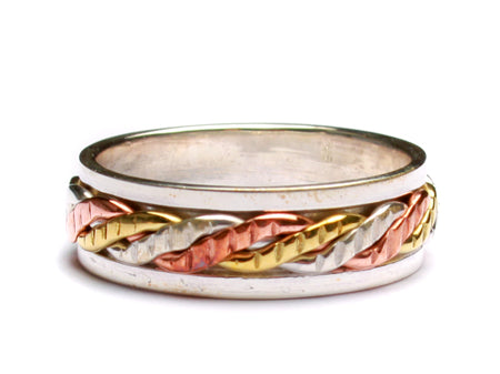 Celtic Three Tone Silver Ring