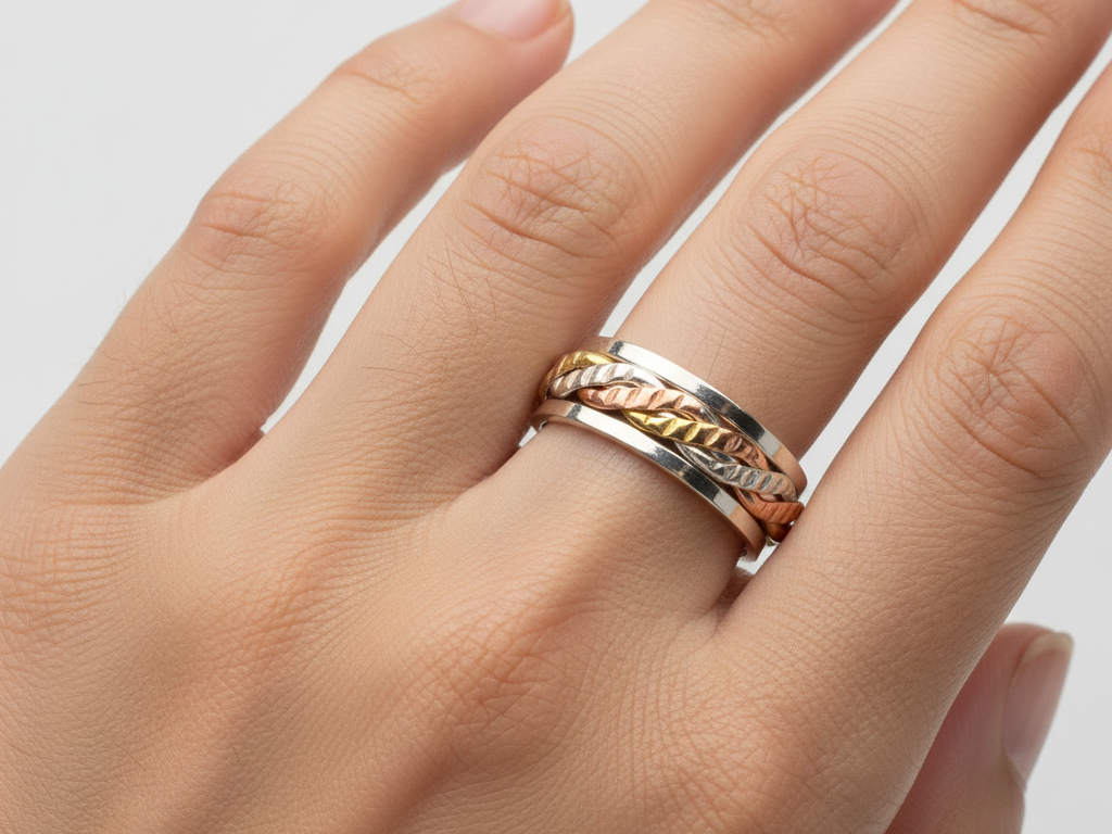 Celtic Three Tone Silver Ring