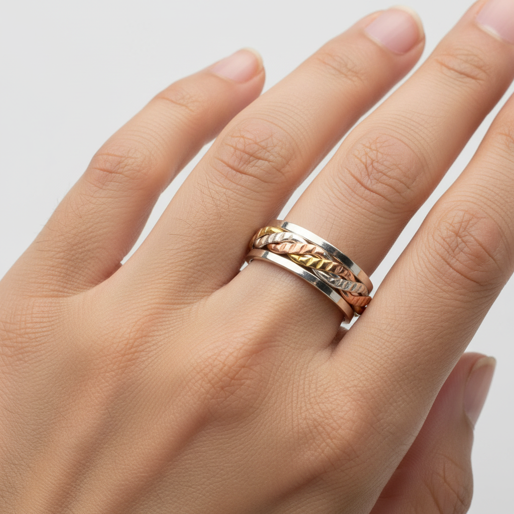 Celtic Three Tone Silver Ring