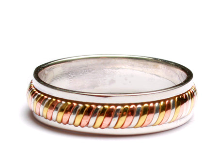 Celtic Design Three Tone Silver Ring