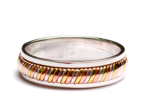 Celtic Design Three Tone Silver Ring