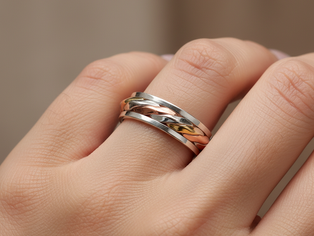 Three Tone Celtic Silver Ring