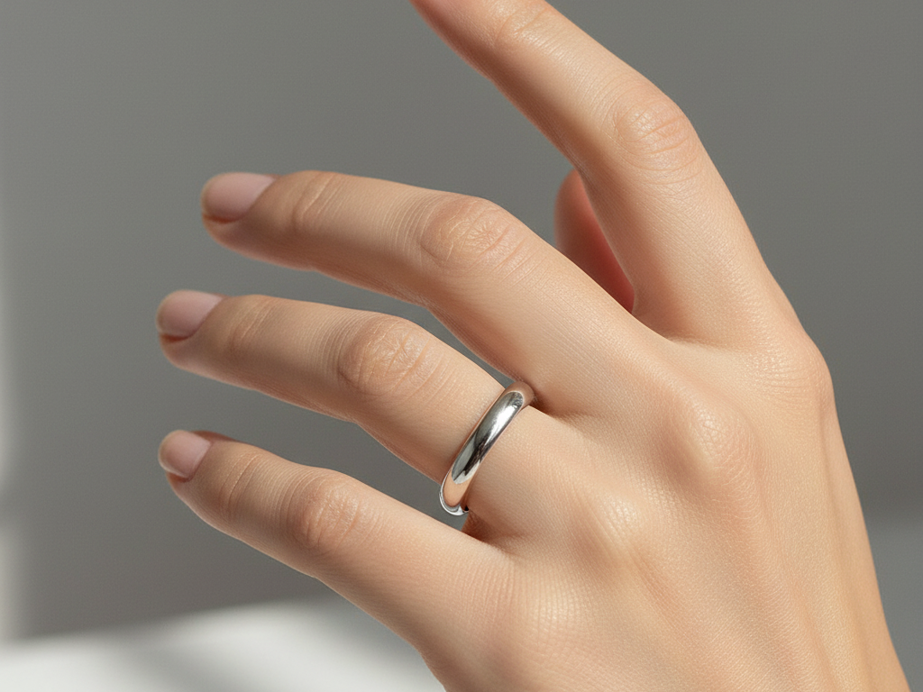 Silver Ring  3mm D shape