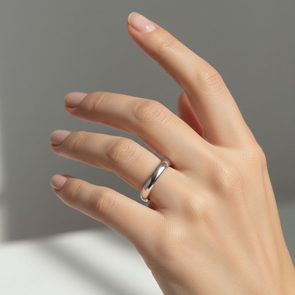 Silver Ring  3mm D shape