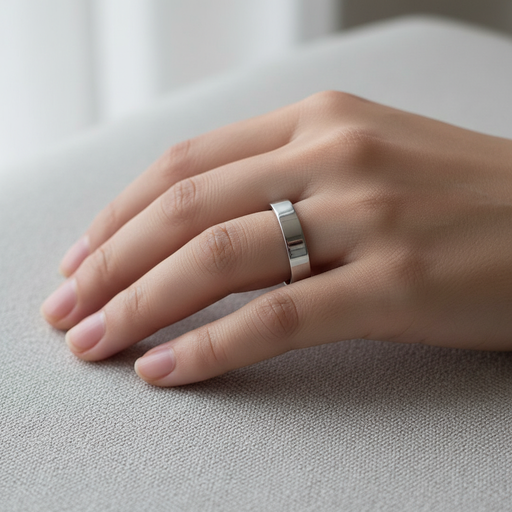 Silver 4 mm Flat Ring