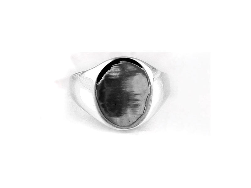Silver Kids Oval Signet Ring