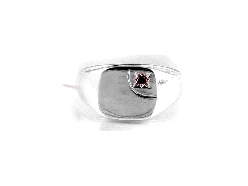 Silver Ring With White Cz Stone.