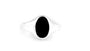 Silver Ring With A Oval Shaped Black Onyx Stone.