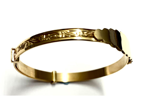 Rolled Gold Crinkle Plated Bangle