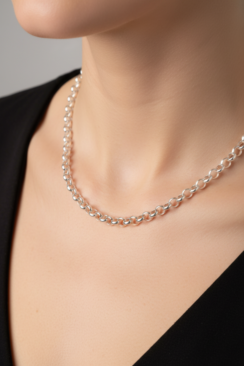 SILVER ROUND BELCHER CHAIN