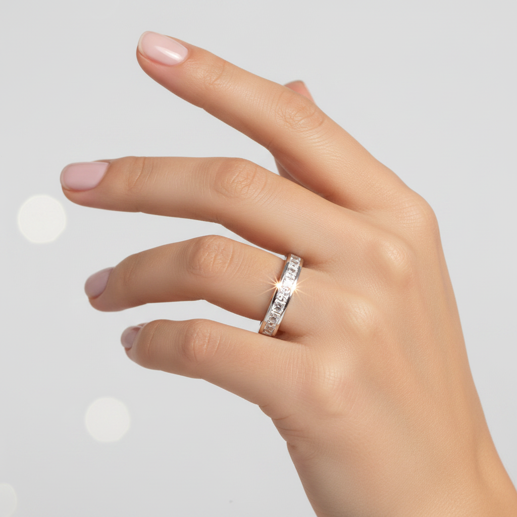 9ct White Gold Diamond Ring
