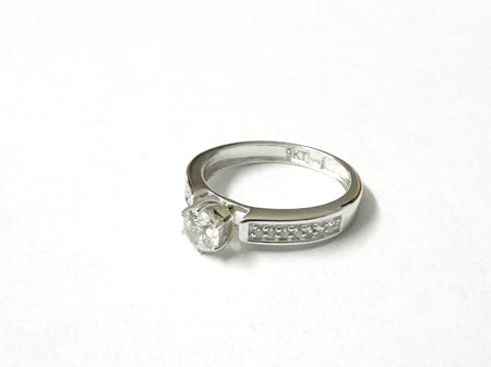 9ct White Gold Cubic Zirconia Ring