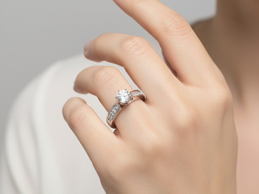 9ct White Gold Cubic Zirconia Ring