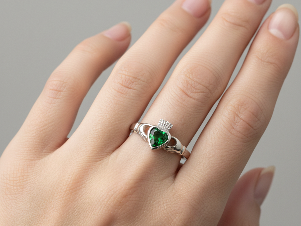 9ct White Gold Ring.