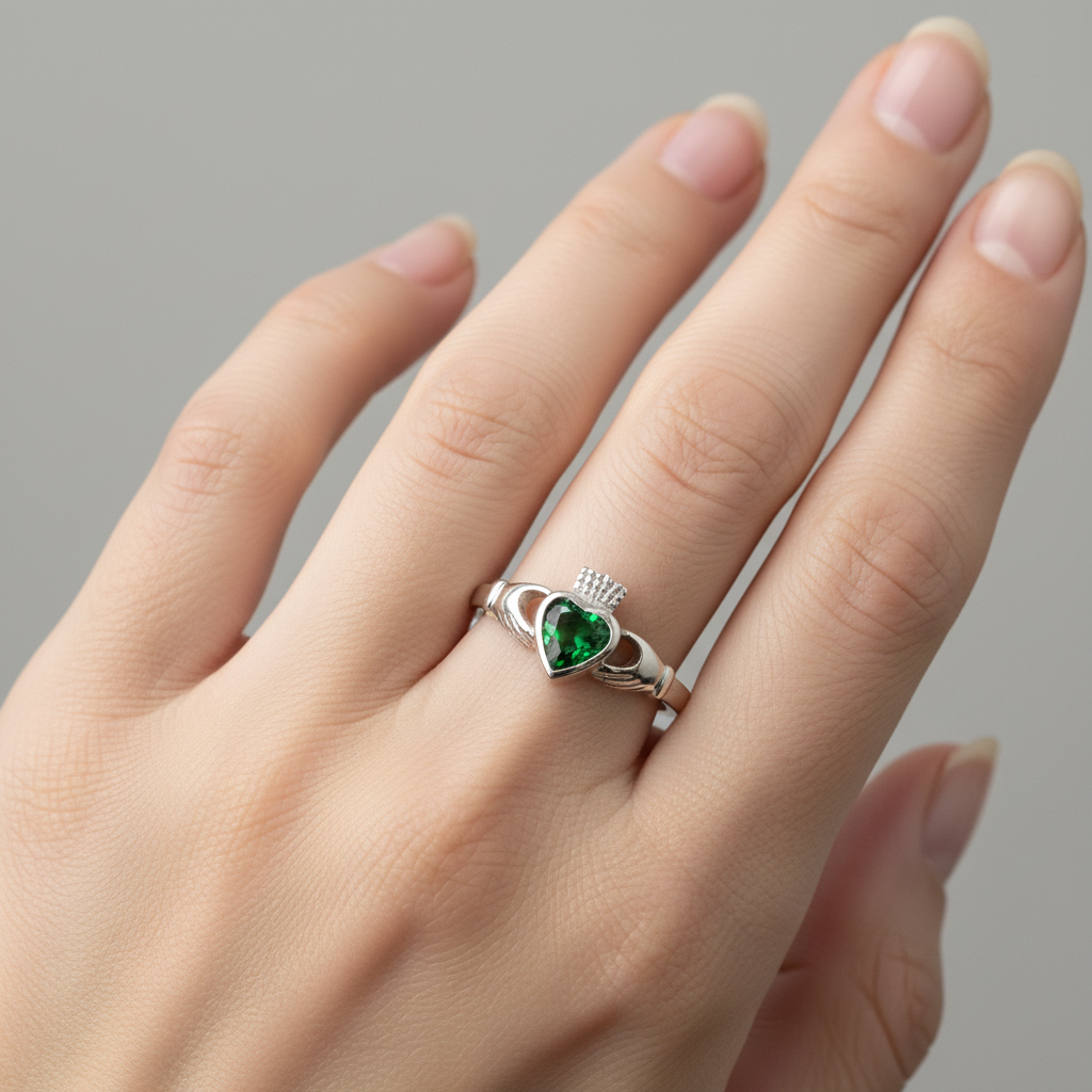 9ct White Gold Ring.