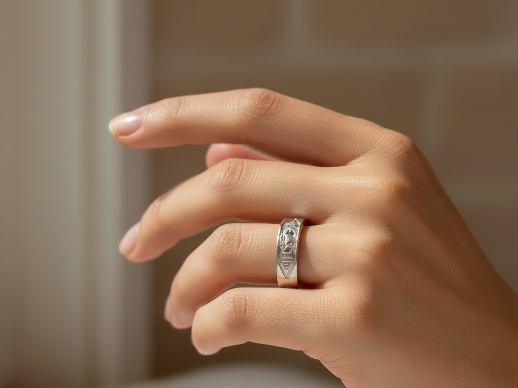9CT White Gold 5MM Ring.