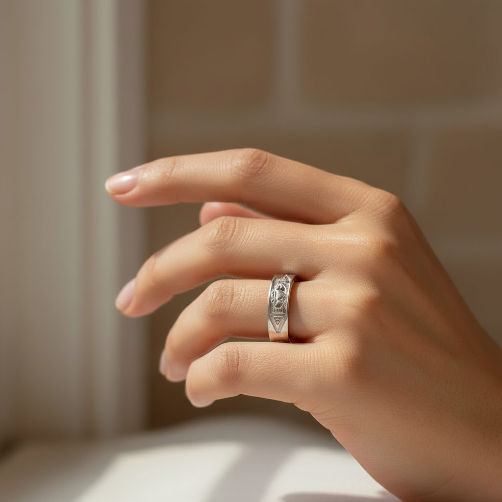 9CT White Gold 5MM Ring.