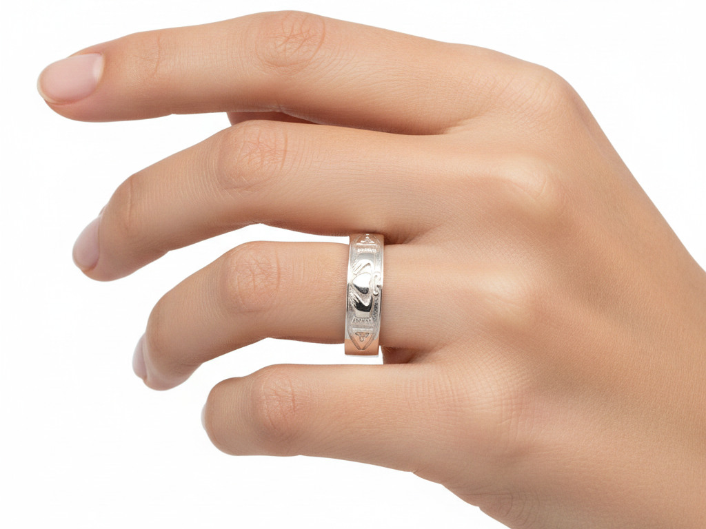 9CT White Gold 6MM Ring.
