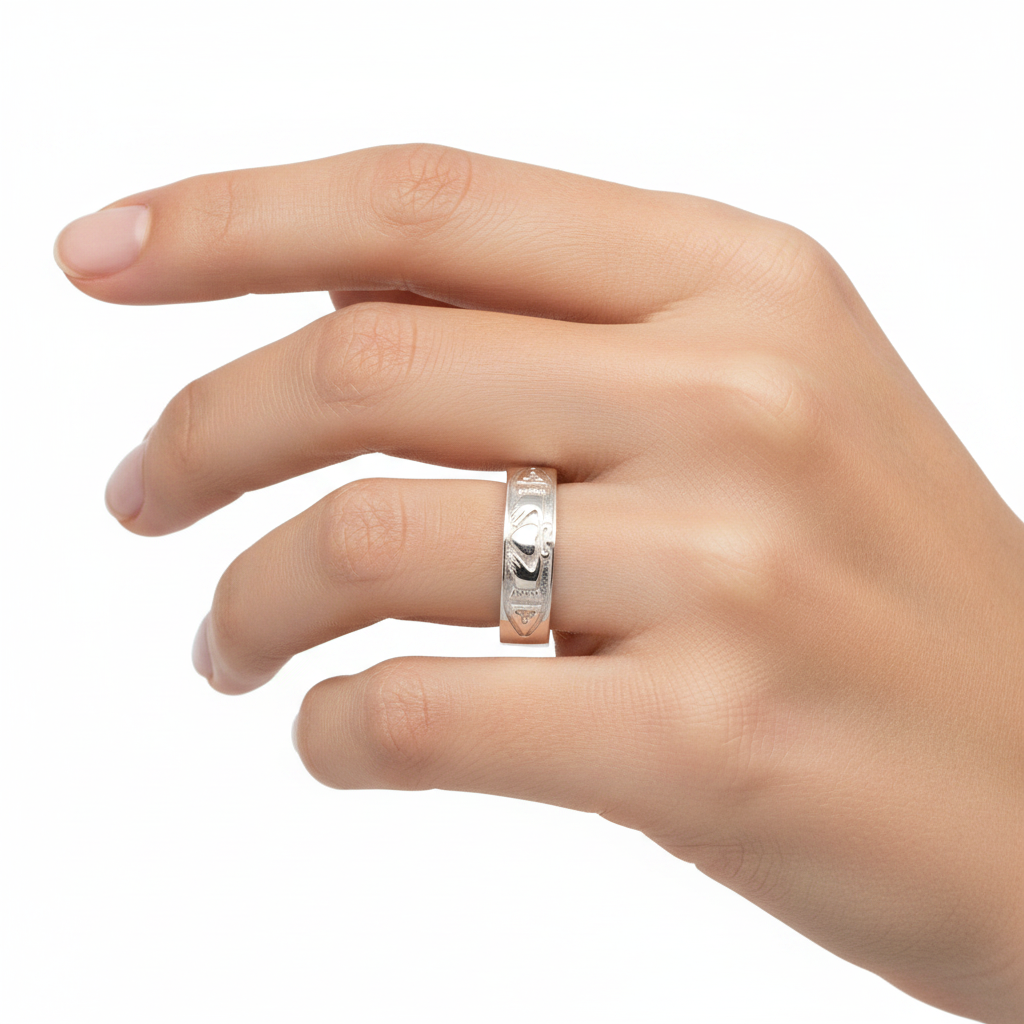 9CT White Gold 6MM Ring.