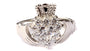 9ct White Gold Claddagh Ring.