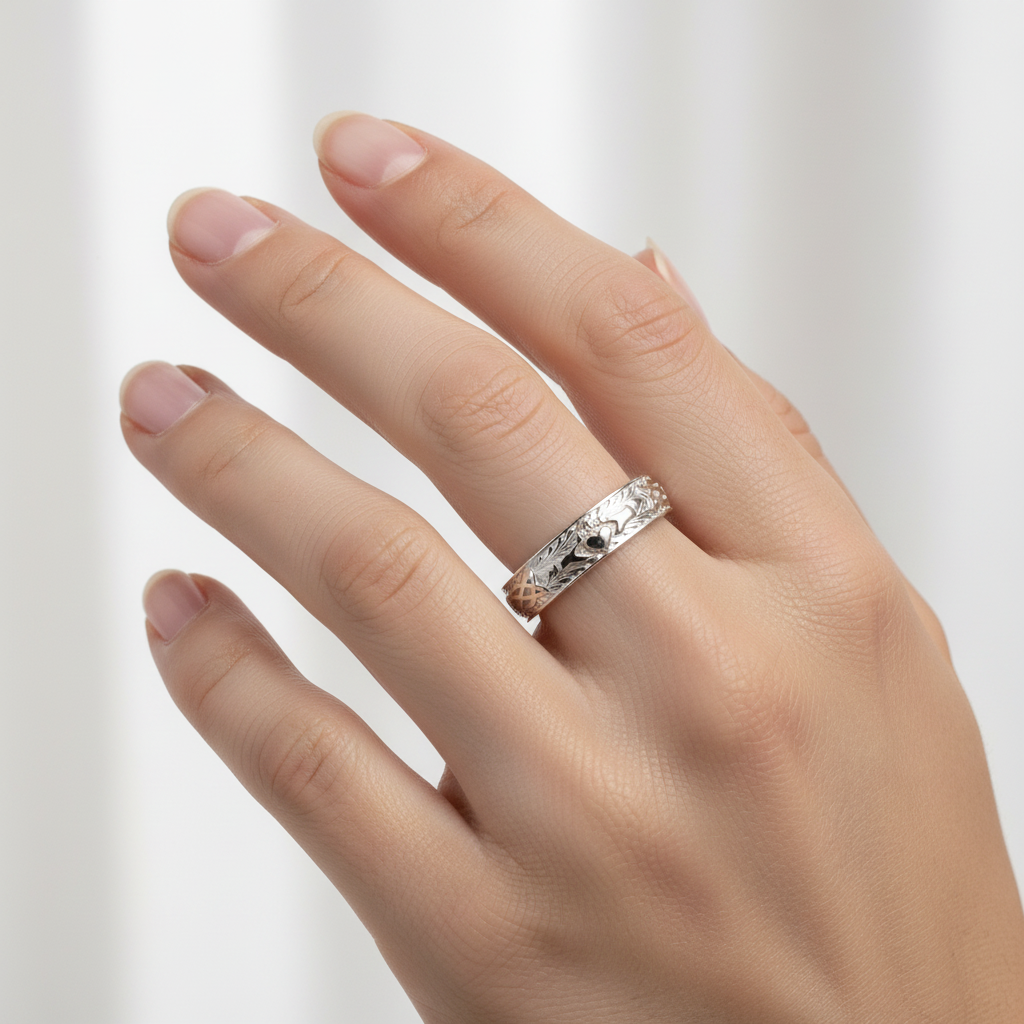 9CT White Gold Ring.