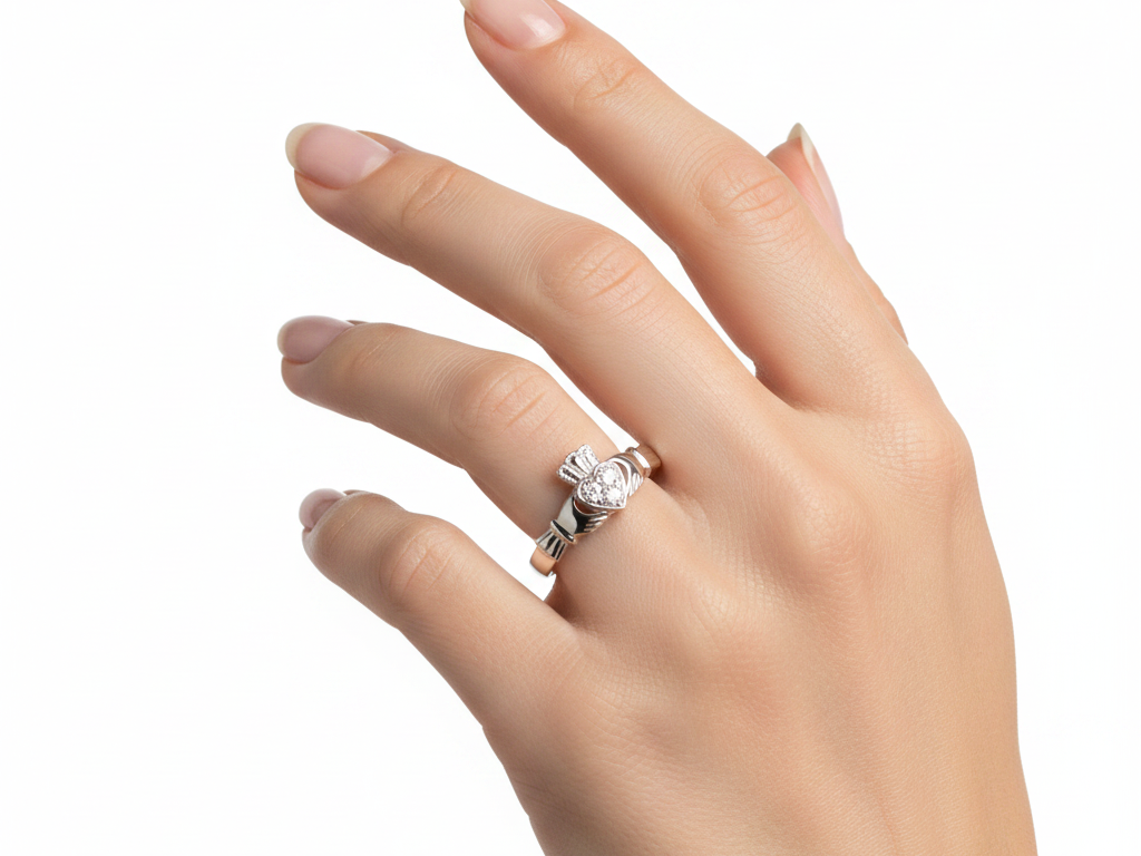 9ct White Gold Ring.