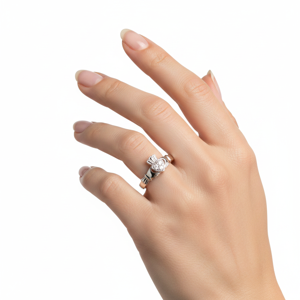9ct White Gold Ring.
