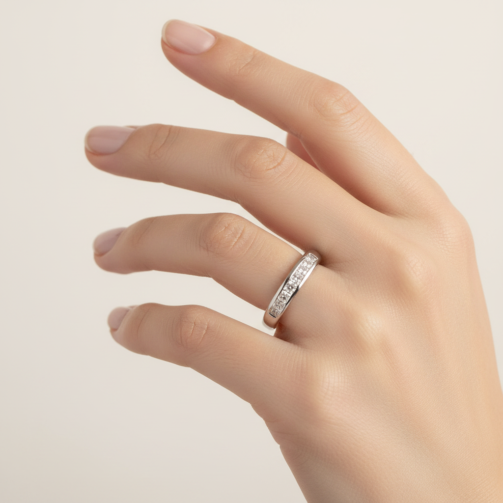 9ct Yellow Gold Cz Ring.