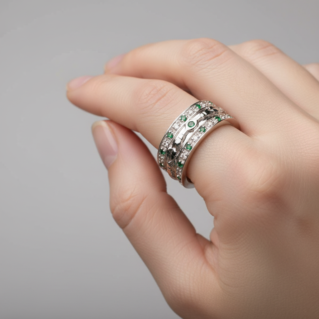 9 ct White Gold  Ring.