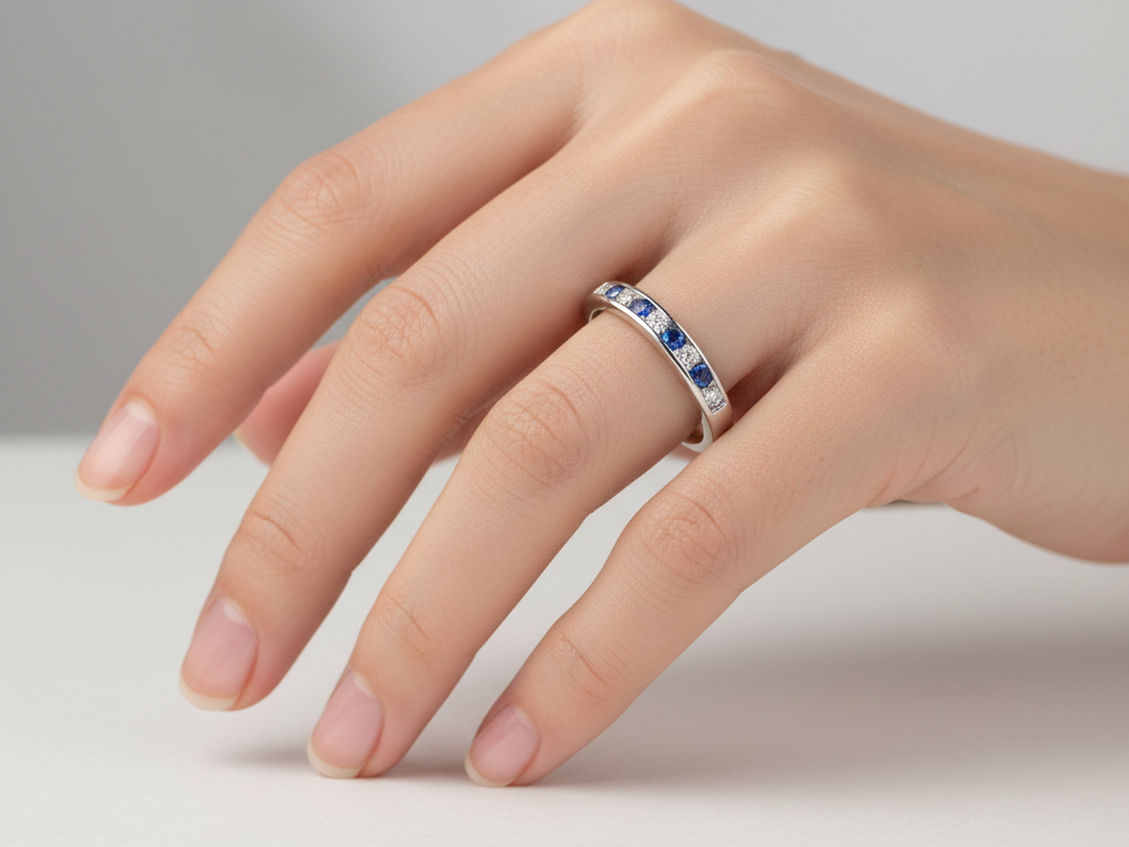 9ct White Gold Cz Ring.