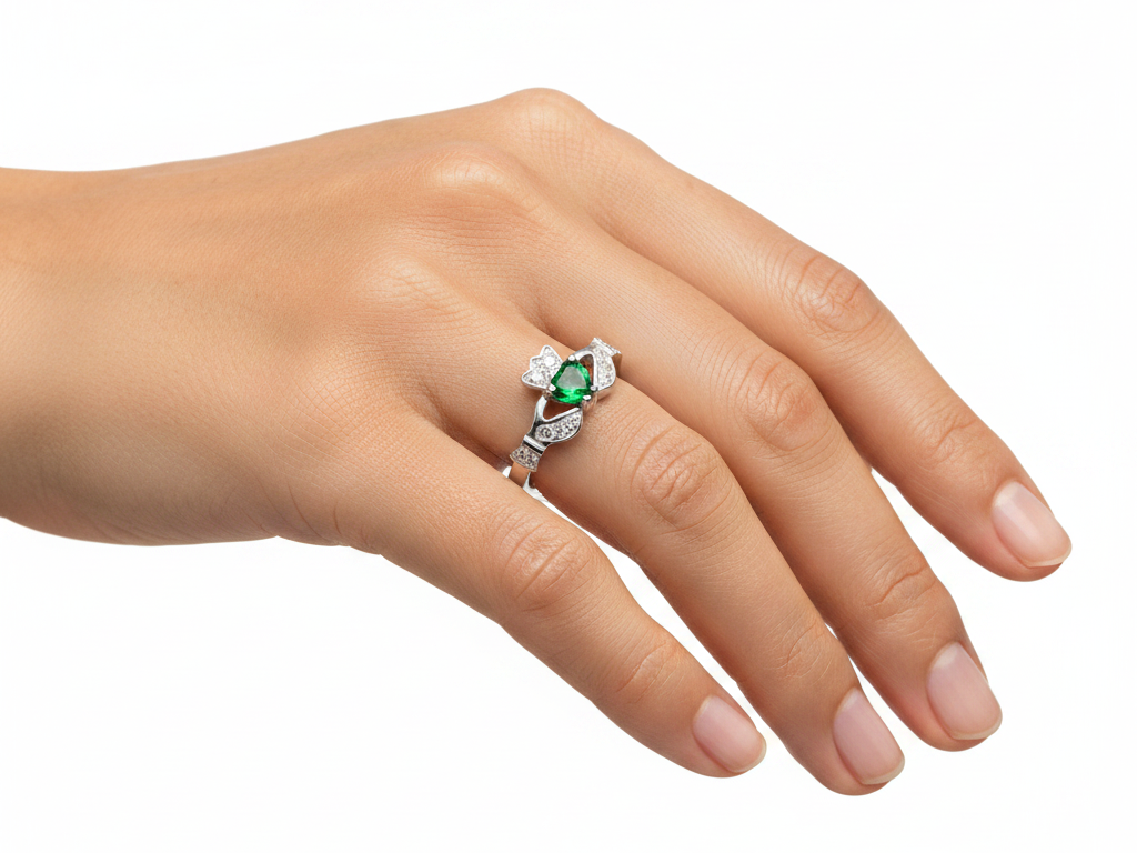 9ct White Gold Ring.