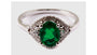 9ct White Gold Emerald Cz Ring.