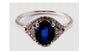 9ct White Gold Sapphire Cz Ring.