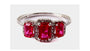 A 9ct White Gold Ruby Cz Ring.