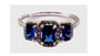A 9ct White Gold Sapphire Cz Ring.