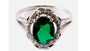 A 9ct White Gold Emerald Cz Ring.